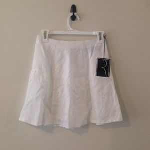 Adorable white Reformation mini skirt